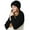 Black, variant on Winter New Buttons Solid Color Hats Scarves Knitted Caps Men's And Women's Outdoor Warm Hat Gloves Scarf Set