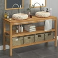 thumbnail image 3 of vidaXL Wood Teak Vanity Cabinet Black/Cream 29.1"x17.7"x29.5"/52"x17.7"x29.5", 3 of 13