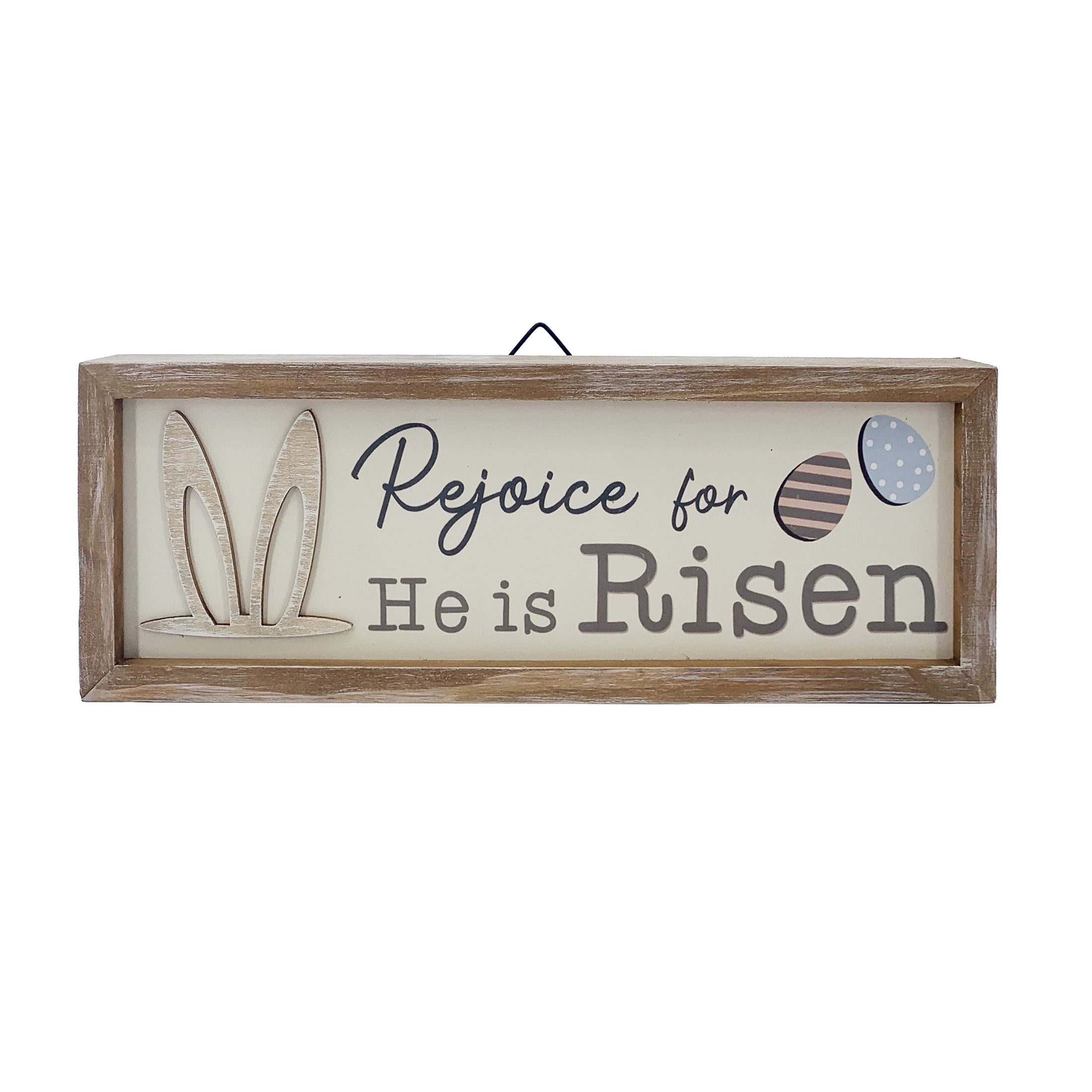 Way to Celebrate Easter Wood Rectangle 12" Table Sign Decoration Assortment