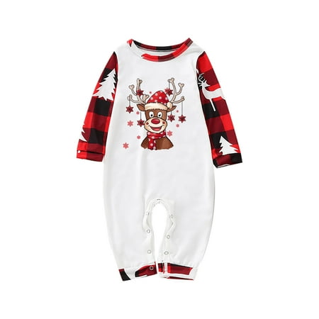 

Christmas Gifts Christmas Pjs Matching Sets Cute Printed Top + Plaid Pants Sleepwear Holiday Pajamas Jammies for Family or Couples