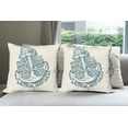 thumbnail image 6 of Ambesonne Anchor Throw Pillow Cover 4 Pack, Vintage Nautical Sea, 18", Blue Cream, 6 of 7