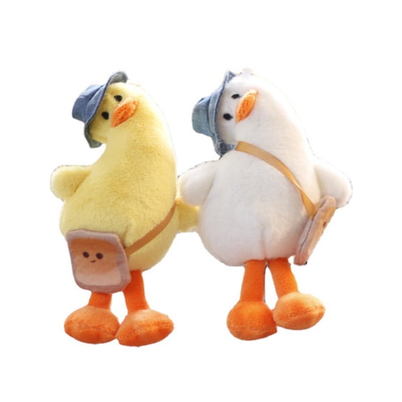 zhaomeidaxi Plush Keychain Stuffed Animal Tilted Head Duck Toy Soft Animal Charm Keyring Cute Keychain for Kids Bag Purse Backpack Handbag
