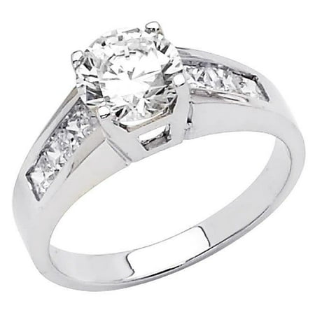 Jewelry 14k White Gold 1 1/2ct TGW Round-cut Diamonette Engagement Ring ...