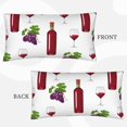 Purple Grapes and Red Wine Glasses King Pillow Cases Standard Size