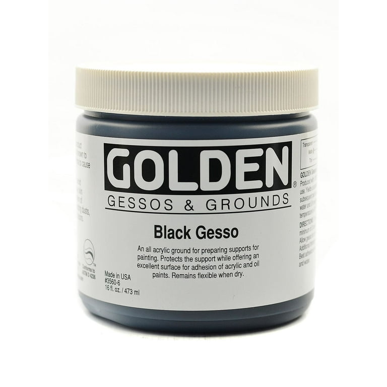 Golden Gesso - Black, 16 oz jar 