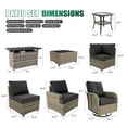 thumbnail image 4 of Clouddwell 13 Piece Outdoor Sectional Set with Swivel Rocker Chairs of 2, Patio Conversation Sets with Fire Pit Table, Black, 4 of 8