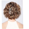thumbnail image 2 of Peluca ondulada de pelo Bob, peluca rizada ondulada corta marrón mixta, pelucas sintéticas de aspecto natural, pelo de fibra resistente al calor para mujeres y niñas, juego de 1 pieza, 2 of 5