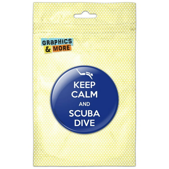 Keep Calm And Scuba Dive Pinback Button Pin Badge