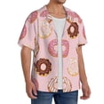 thumbnail image 2 of PAYOHTO Donuts Pink Colors Mens Hawaiian Casual Short-sleeved Shirt Tropical Summer Beach Button Down Shirts, 2 of 7