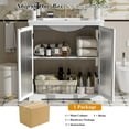 thumbnail image 6 of Christopher Knight Home 30" Bathroom Vanity with Ceramic Sink, Blurred Glass Doors, Wood Frame, White, 6 of 9