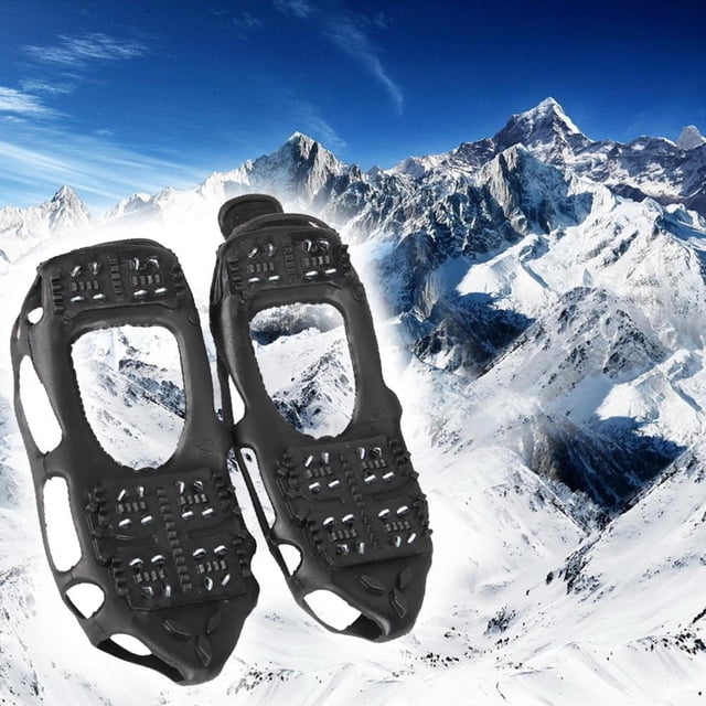 Crampones con puntas de 24 dientes empuñaduras antideslizantes para hielo y nieve para zapatos botas deportes al aire libre FLhrweasw Nuevo