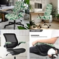 thumbnail image 2 of SCRAWLGOD Cactus Green Beige Comfortable Office Chair Cover with Arm Covers Dustproof High Back Chair Slipcover Non-Slip Breathable Desk Chair Protector, 3 PCS, S, 2 of 7