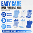 thumbnail image 4 of Girls Dream Step Whisper Soft Ankle Socks, 6 Pack, Lightweight Breathable Socks, BLUE, L, 4 of 8