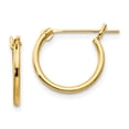 thumbnail image 1 of 14k Yellow Gold 1.25mm Half Hoop Earrings, 1 of 7
