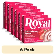 (6 pack) Royal Strawberry Instant Pudding Mix and Pie Filling, Fat-Free, 4 Servings, 1.85 oz Box