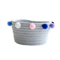 thumbnail image 4 of Raindrops Gray Round Cotton Rope Storage Basket 1Pc for Home 16x16x9cm, 4 of 8