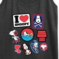 thumbnail image 3 of Peanuts - I Heart Snoopy Patches - Women's Racerback Tank Top, 3 of 6