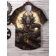 thumbnail image 2 of Camisa de Año Nuevo chino para hombre, camiseta de manga corta con cuello de solapa a la moda, camisa para hombre con estampado de dragón genial, ropa de hip hop callejero, 2 of 4