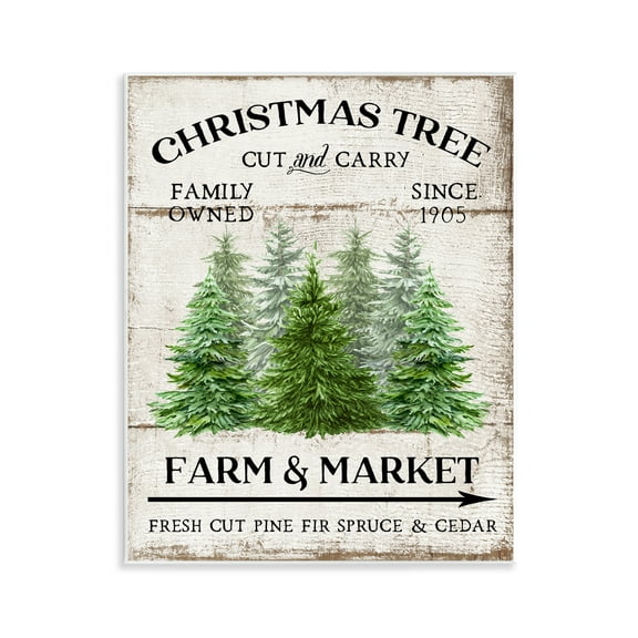 Stupell Industries Farm Market Christmas Trees Holiday Painting Unframed Art Prints Wall Art, 11 x 14
