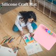 thumbnail image 2 of 20”x16.5” Silicone Craft Mat Silicone Painting Sheet with Palette Inch Scale Multifunctional Large Silicone Sheet Blue, 2 of 9