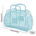thumbnail image 3 of Moocorvic Bathroom Hollowed Out Wash Storage Basket Bath Basket Plastic Bath Basket Foldable Mesh Hand Basket Bath Basket (24x21x9.5cm), 3 of 3