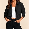 thumbnail image 2 of RQYYD Womens Utility Safari Jacket Button Down Long Sleeve Drawstring Hem Casual Military Coat With Cargo Pockets Outerwear, 2 of 7