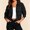 Black, variant on Women's Casual Collar Long Sleeve Outdoor Button Jacket for Sports Fitness Yoga Shower Resistant White XL