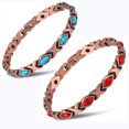 thumbnail image 3 of Pulsera de turquesa para mujer, terapia magnética curativa, alivia el dolor de la artritis, túnel carpiano, pulsera ajustable para mujer, pulsera magnética gaussiana de turquesa vintage (con herramien, 3 of 5
