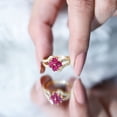 thumbnail image 5 of Rosec Jewels Ruby Floral Engagement Ring for Women - AAA Quality - Natural Ruby Diamond Ring with Jewelry Box, 14K Yellow Gold, US 5.50, 5 of 9