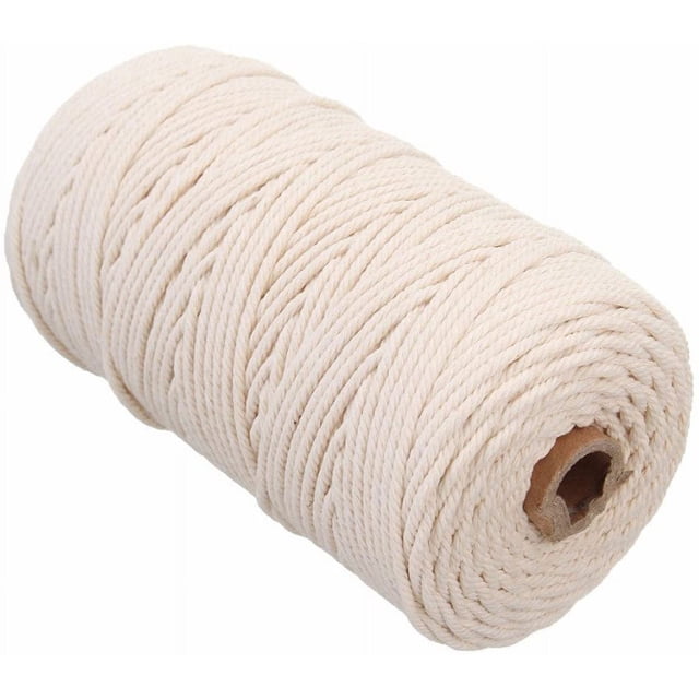 Hilo de algodón, cordón Natural, cordón de algodón, cordón de algodón, cordón de algodón, cuerda para manualidades DIY, colgador de plantas para colgar en la pared, 100m x 3mm MFZFUKR LKX-0470