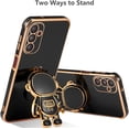 thumbnail image 3 of for Samsung Galaxy A14 5G Case Cute 6D Astronaut Case with Stand Function Luxury Plating Case Cover Slim Fit Soft TPU Shockproof Bumper Protective Electroplated Case for Girls Boys,Black, 3 of 12