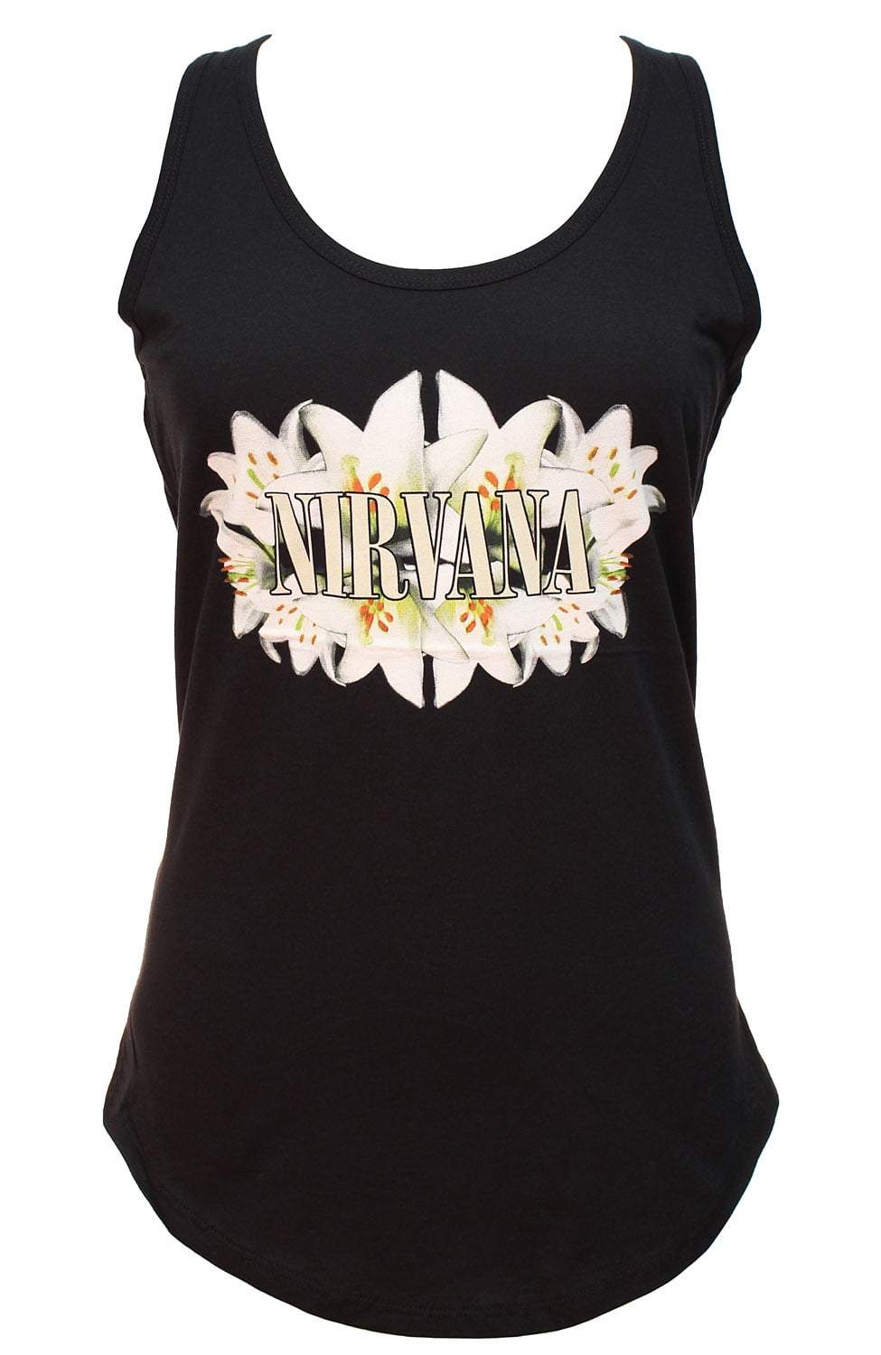 Real Swag Nirvana T Shirt Women Lilies Flowers Image Black Tank Top Tee Kurt Cobain Walmart Com Walmart Com