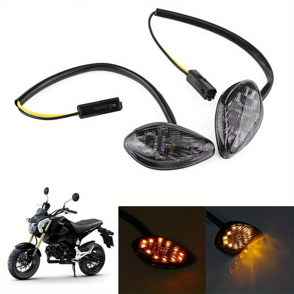 LED Turn, 1 Pair Motorcycle Flush LED Turn Light Amber for Honda Grom 2014-2016