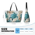 thumbnail image 2 of Large Beach Bags Water-resistant Sandproof - Watercolor Sea Turtle Cute Beach Tote Bags for Women with Zipper, 2 of 6