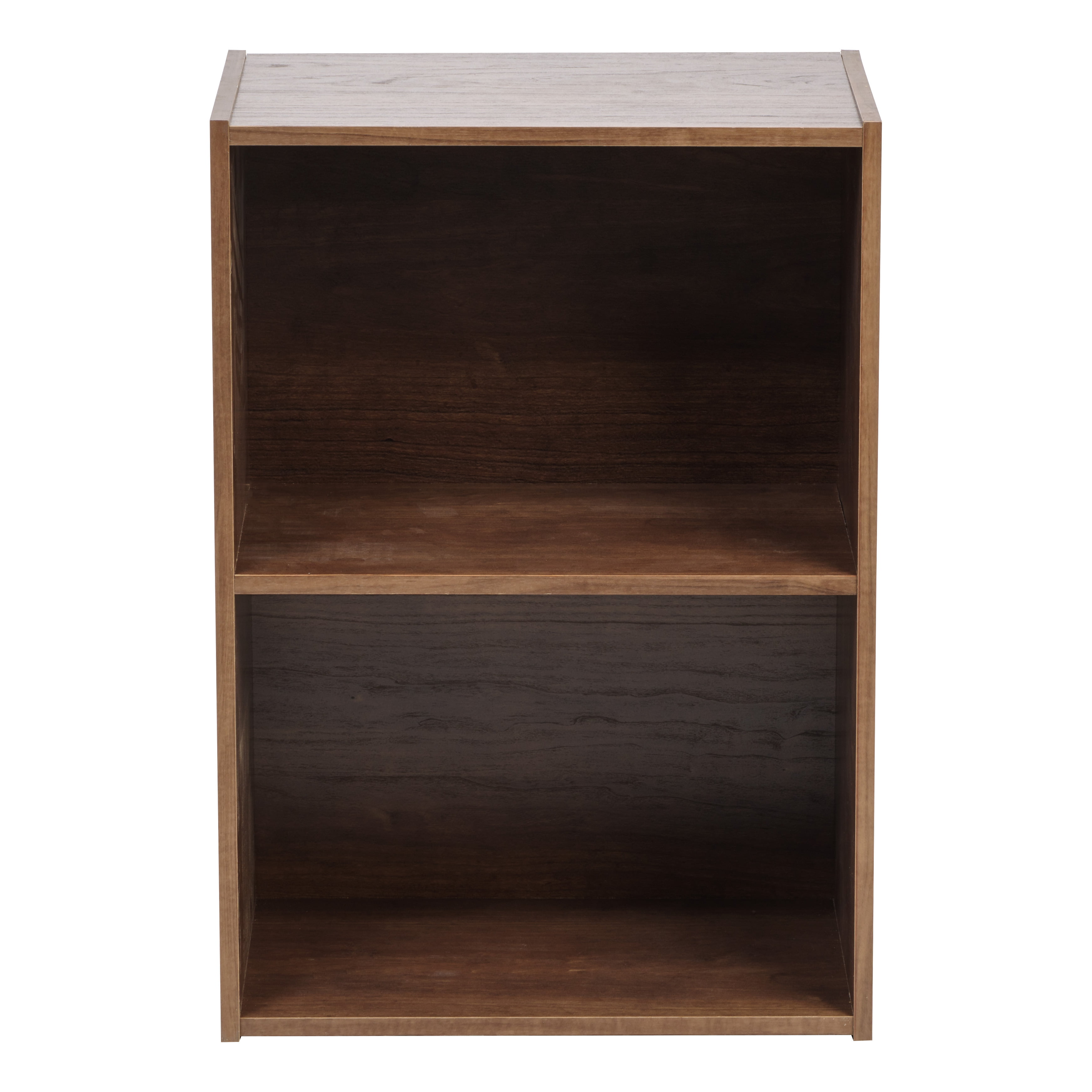 IRIS 2 Tier Wood Storage Shelf Brown/White