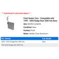 thumbnail image 2 of Front Heater Core - Compatible with 1999 - 2003 Dodge Ram 3500 Van Base 2000 2001 2002, 2 of 2