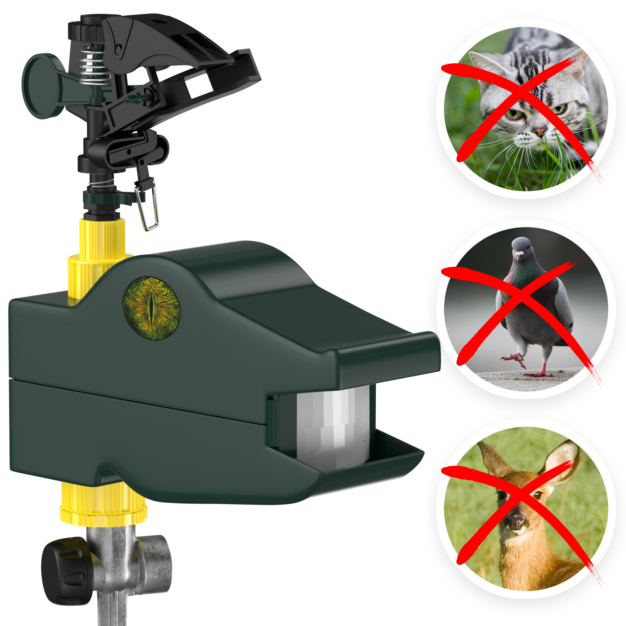 Hoont 650 sq ft Spray Lawn Sprinkler, Motion Activated Animal Repeller