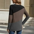 thumbnail image 6 of Women's Crew Neck Pullover Long Sleeve Color Block Tops Relaxed-Fit Casual Stylish Tunic Blouse Spring Fall Outfits (S, Dark Gray), 6 of 7