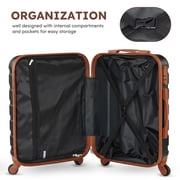 Gowill 6 Piece Luggage Sets,13/20/24/28 inch Hardside Lightweight ABS Suitcase With Expandable Duffle Bag (Black Tan)