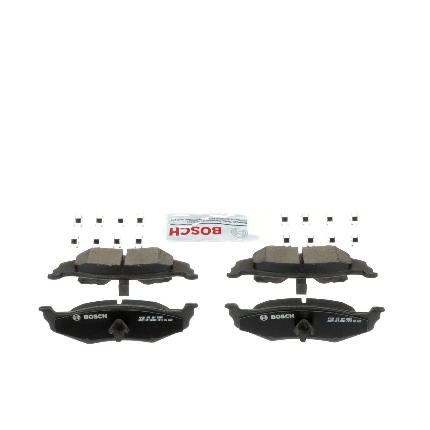 Bosch BC658 QuietCast Premium Ceramic Disc Brake Pad Set For Select Chrysler 300M, Cirrus, Concorde, LHS, Neon, PT Cruiser, Sebring; Dodge Intrepid, Neon, Stratus; Plymouth Acclaim, Breeze +More; Rear