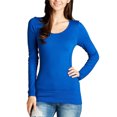 thumbnail image 1 of Ladies Seamless Scoop Neck Long Sleeve Sweater Top, 1 of 2