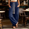 thumbnail image 5 of Zynoxe Wide Leg Sweatpants for Women Fashion Solid Color Womens Sweatpants Elastic Waist Drawstring Lounge Pants Comfort Lightweight Full Length Pants with Side Pockets XL, 5 of 9