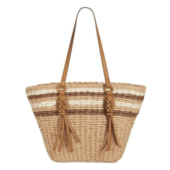 Style & Co Straw Tote, Created for Macy's - Natural Stripe