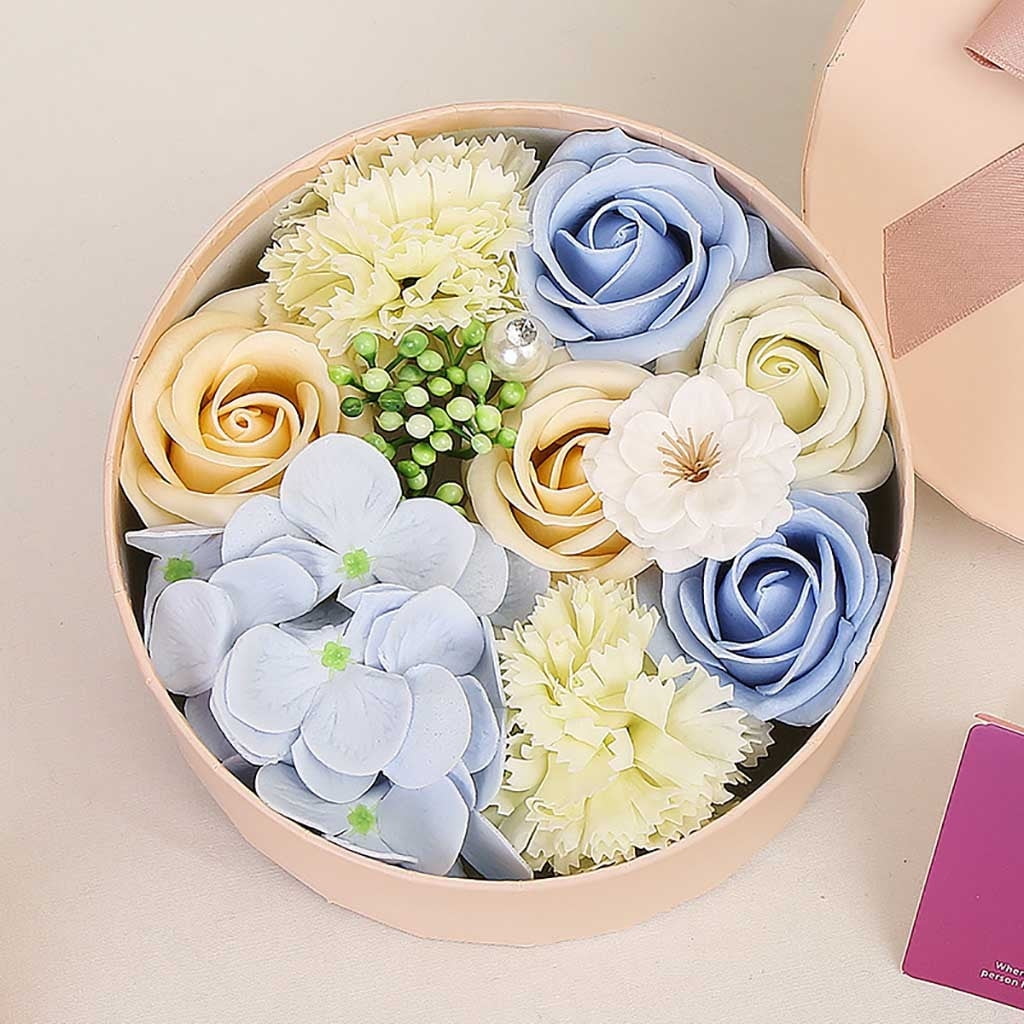 BGZLEU Valentines Day Gifts for Her, Fancy Soaps for Women Gift, Silk Flowers, Flower Soap Set in Gift Box Gift for Her, Mother, Wife, Girlfriend, Someone Who Arranges Flowers in Wedding Birthday