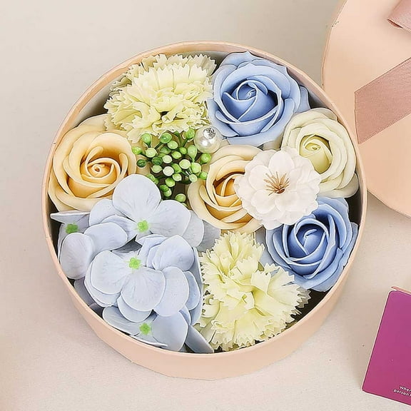 Lingouzi Valentine's Day DIY Soap Flower Gift Rose Box Bouquet Wedding Home Festival Gift