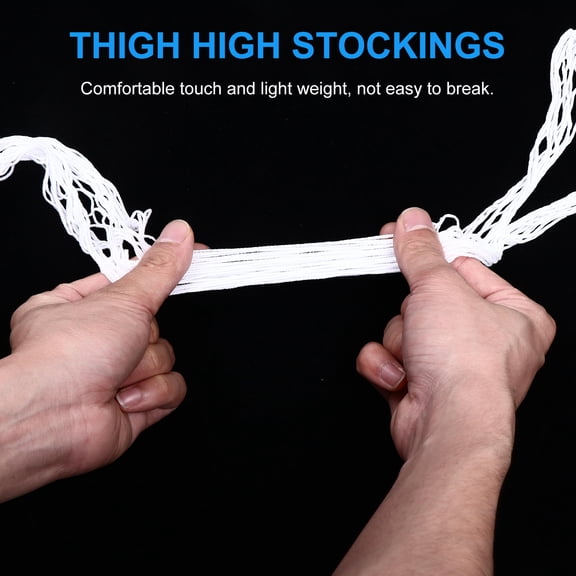 ETEREAUTY 2Pcs White Long Elastic Fishnet Stockings Comfortable Stylish Silk Tights