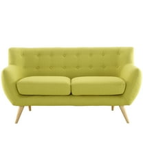 Modern Contemporary Loveseat, Green Fabric