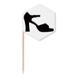 thumbnail image 1 of Women's High Heels Black Outline Pattern Toothpick Flags Cupcake Picks Party Celebration, 1 of 3