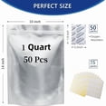 thumbnail image 2 of 50 Bolsas de Mylar de 1 Cuarto de Galón para Almacenamiento de Alimentos con Absorbentes de Oxígeno, Bolsas con Cierre Vertical con Absorbentes de Oxígeno de 400 Cc y Etiquetas, Bolsas Termosellables para Almacenamiento de Alimentos a Largo Plazo, 2 of 7