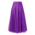 thumbnail image 1 of Women's Fashion Big Swing Thin A Line Solid Color Skirt - Netting Material - Size S/M/L/XL, 1 of 2